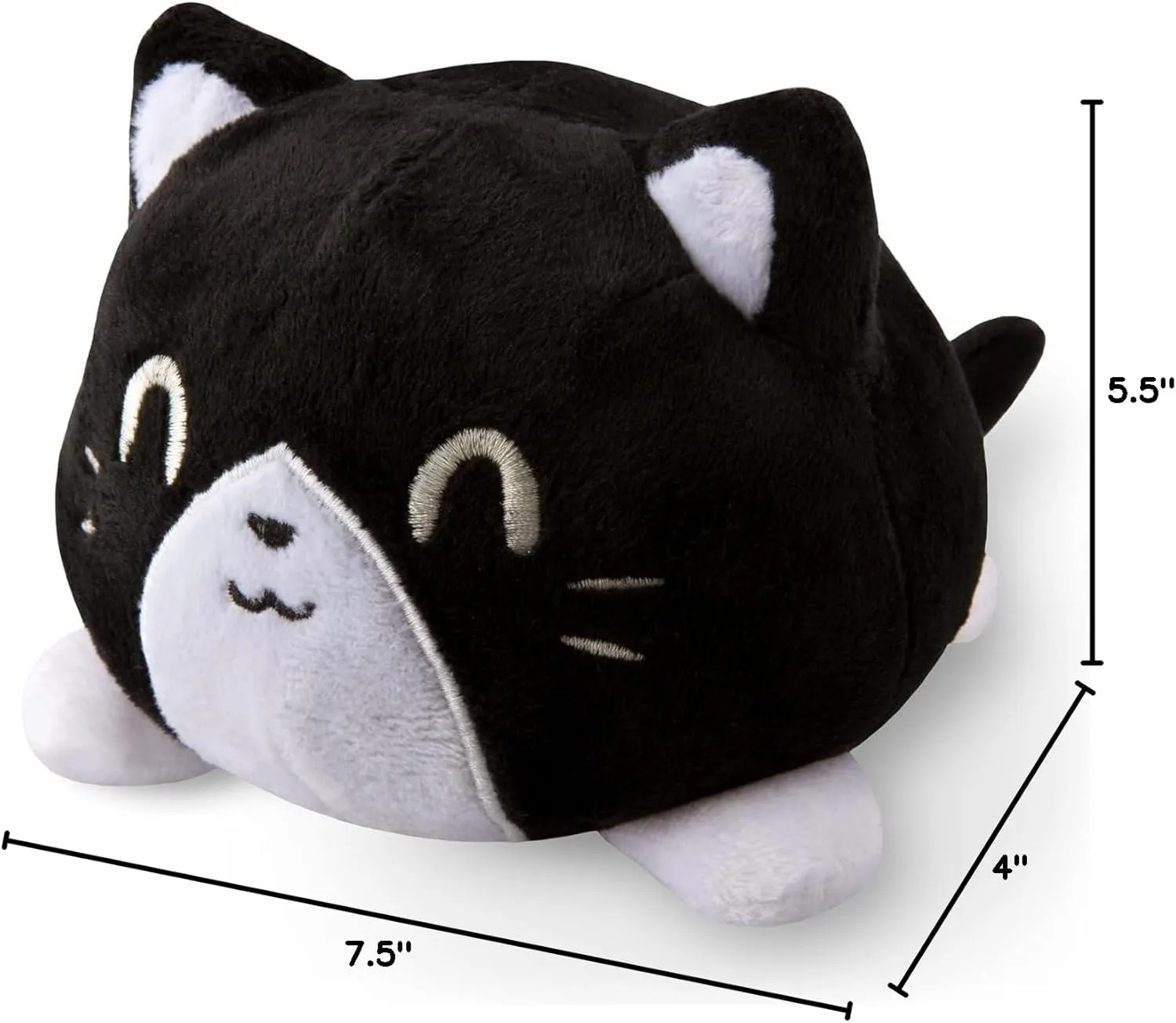 TeeTurtle - The Original Reversible Cat Plushie - Tuxedo - Cute Sensory Fidget Stuffed Animals That Show Your Mood
