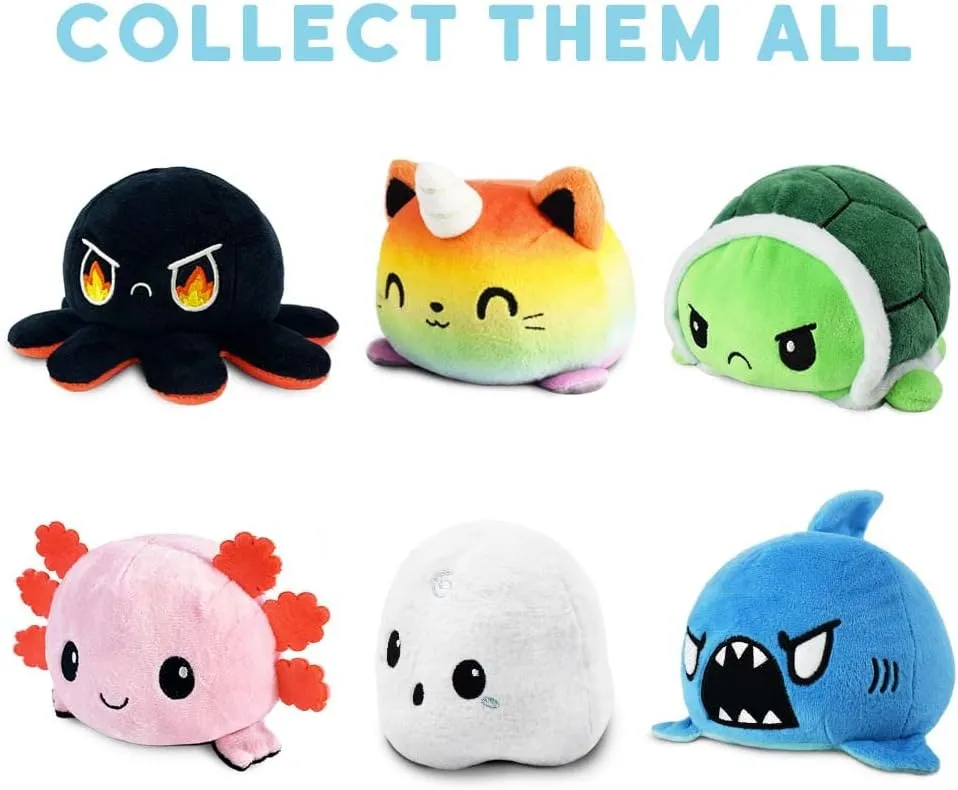 TeeTurtle - The Original Reversible Turtle Plushie - Green - Cute Sensory Fidget Stuffed Animals That Show Your Mood 4 inch
