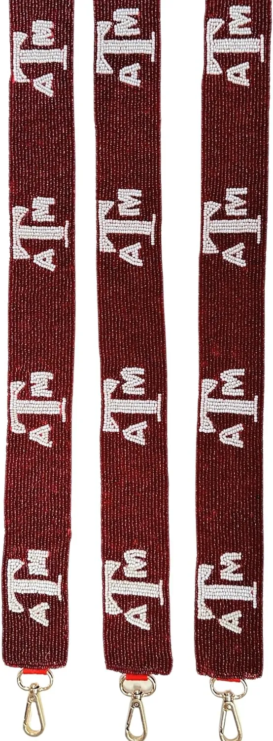 Texas A and M Beaded Purse Strap