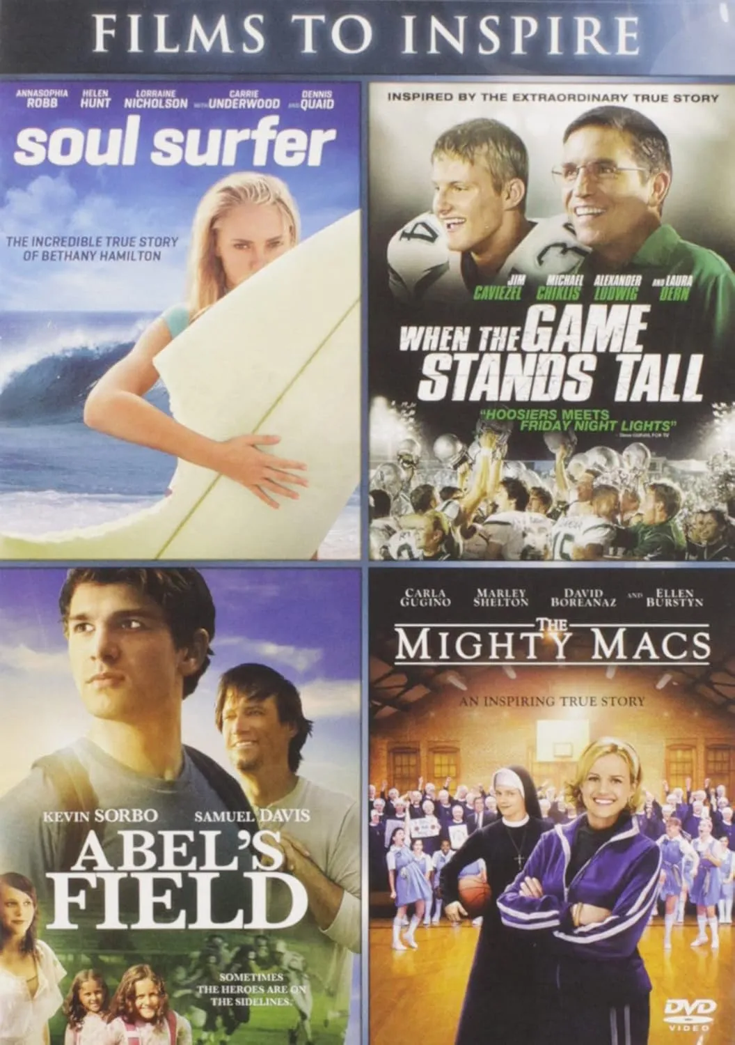 The Abel's Field / Mighty Macs - Vol / Soul Surfer / When Game Stands Tall - Vol - Set