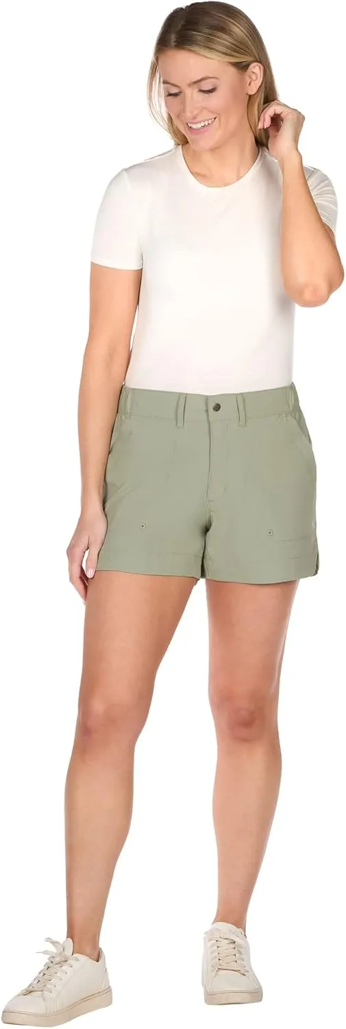 The American Outdoorsman Curved Hem 4" Shorts for Women, Perfect for Hiking, Walking, Outdoor Activities