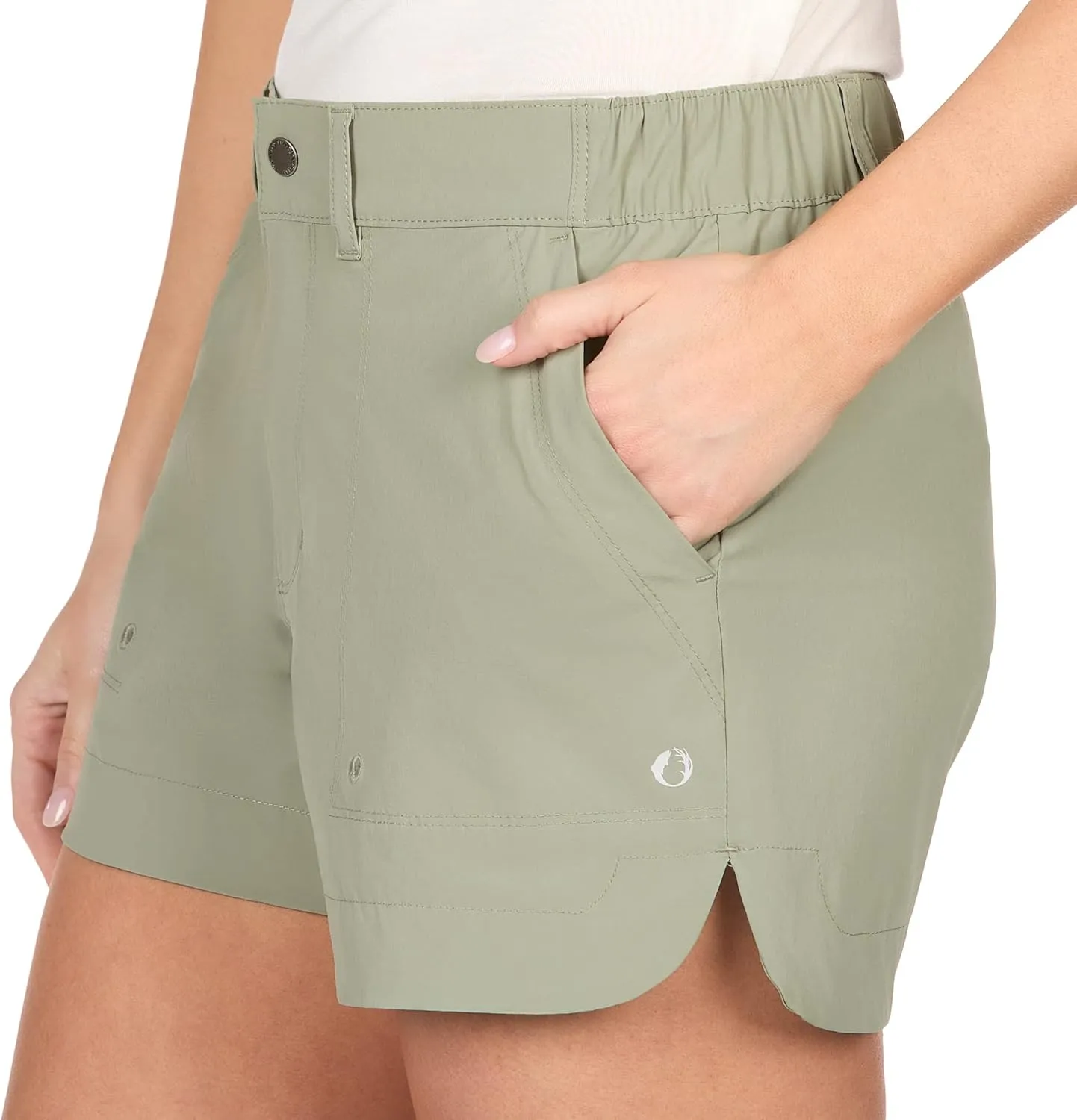 The American Outdoorsman Curved Hem 4" Shorts for Women, Perfect for Hiking, Walking, Outdoor Activities
