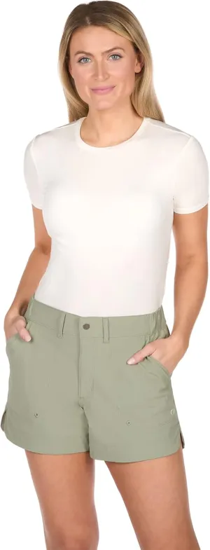 The American Outdoorsman Curved Hem 4" Shorts for Women, Perfect for Hiking, Walking, Outdoor Activities