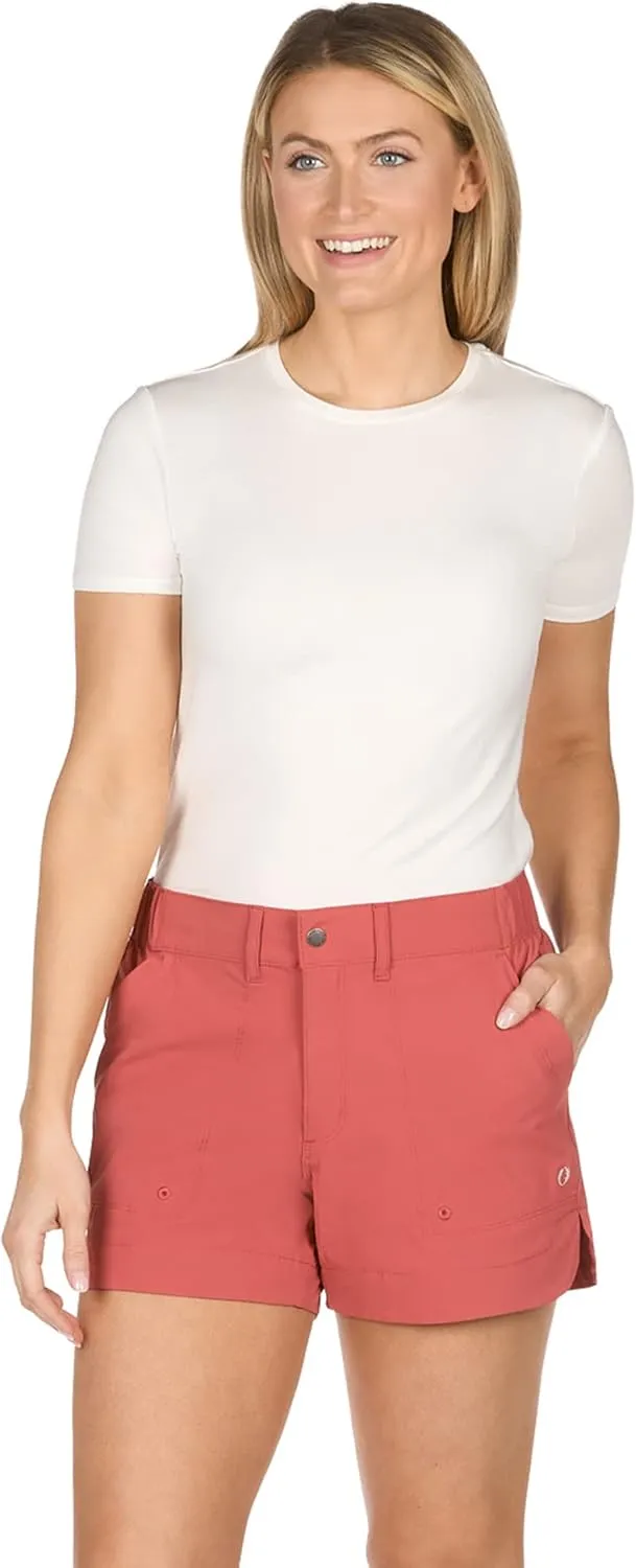 The American Outdoorsman Curved Hem 4" Shorts for Women, Perfect for Hiking, Walking, Outdoor Activities