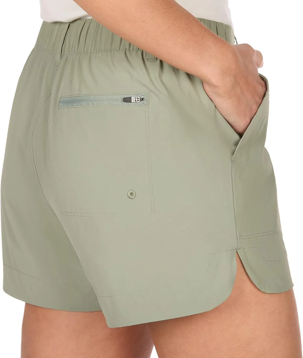 The American Outdoorsman Curved Hem 4" Shorts for Women, Perfect for Hiking, Walking, Outdoor Activities