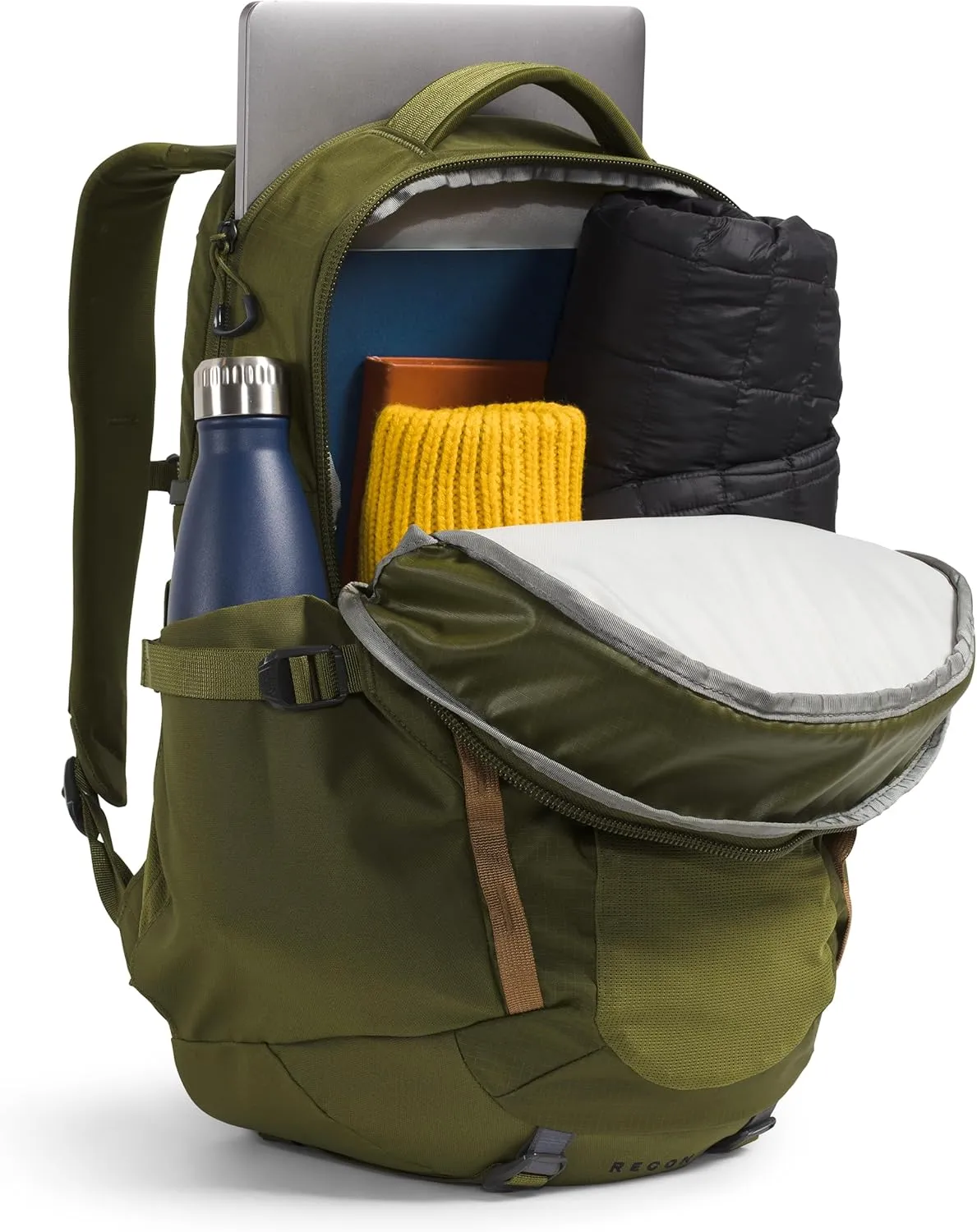 THE NORTH FACE Women's Recon Everyday Laptop Backpack - PFAS Free, Forest Olive/Utility Brown, One Size