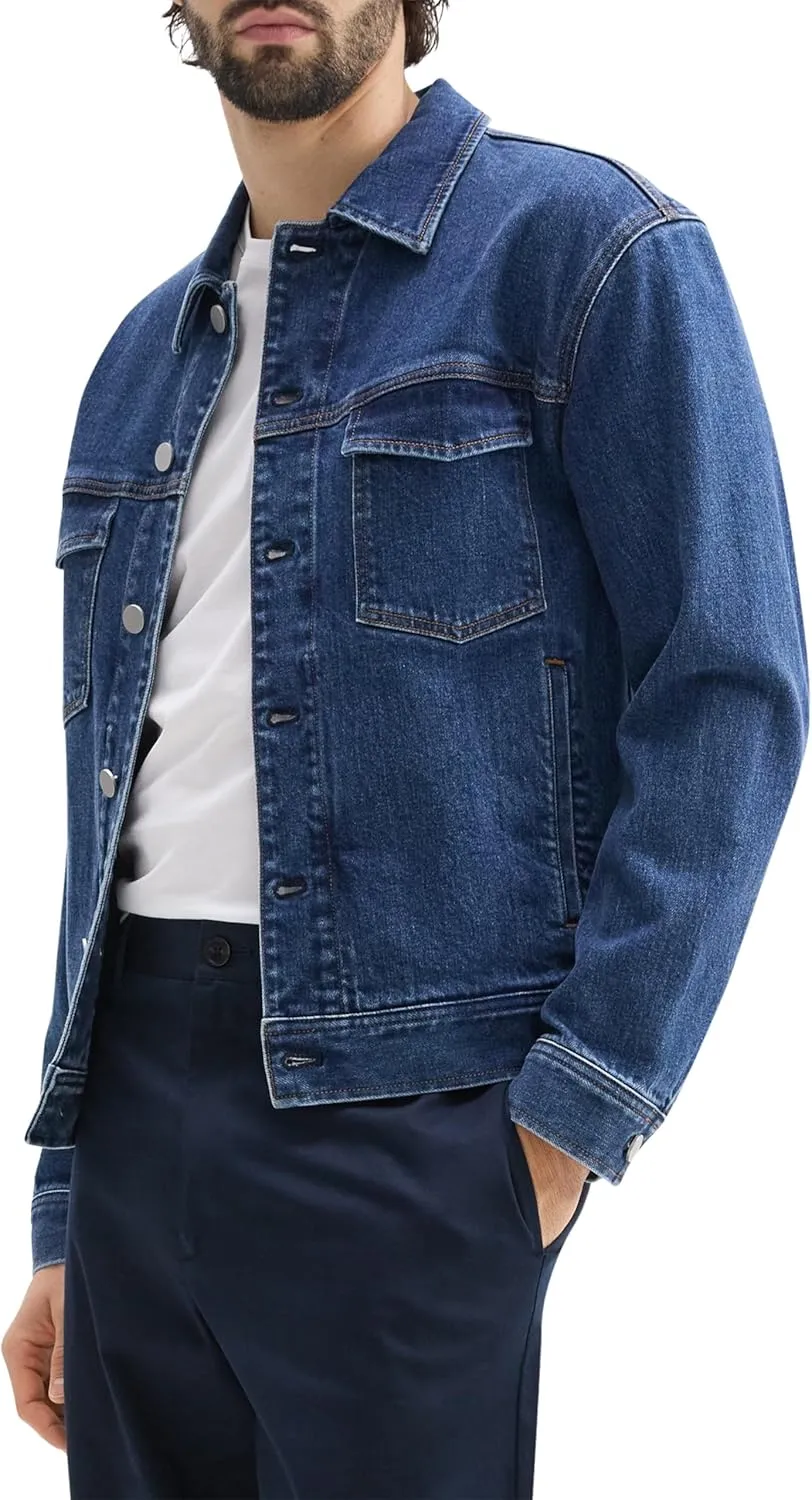 Theory Men's City Trucker Jacket in Denim Beryl