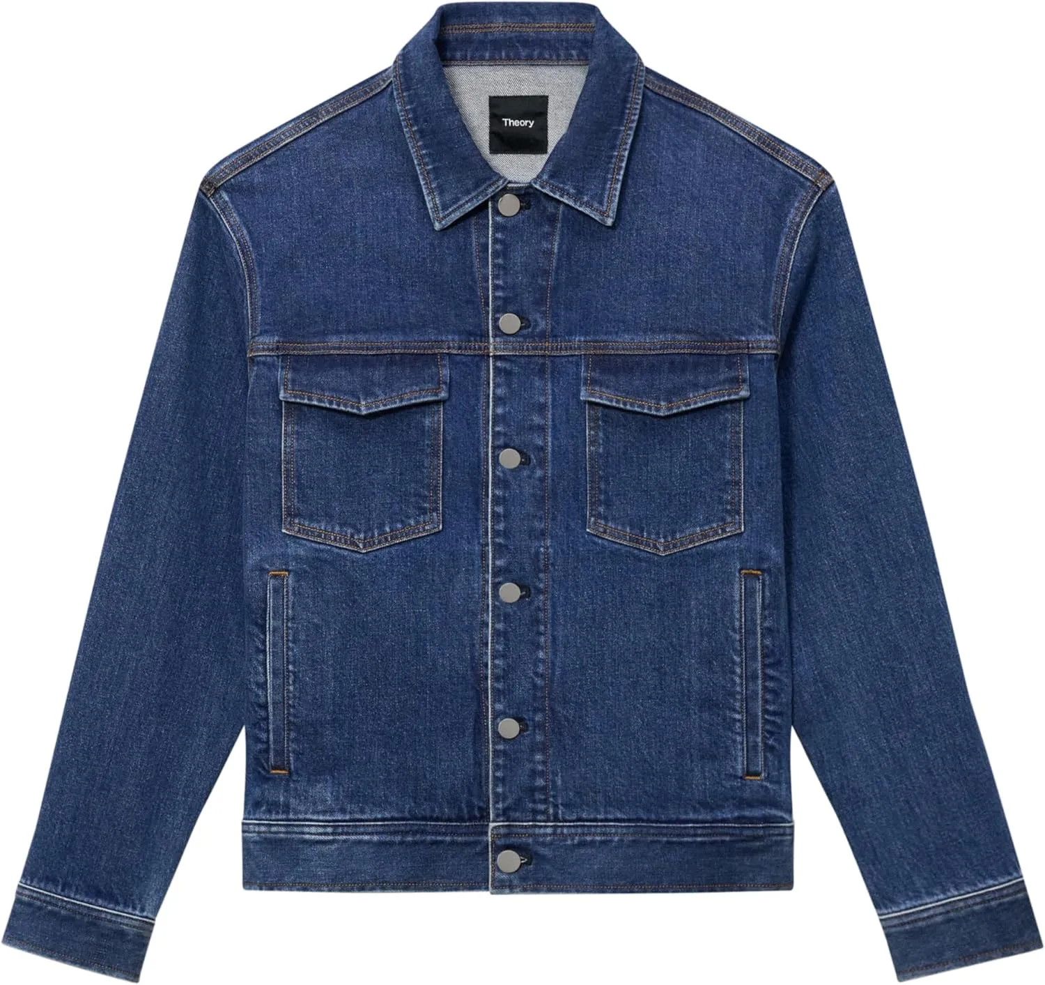 Theory Men's City Trucker Jacket in Denim Beryl