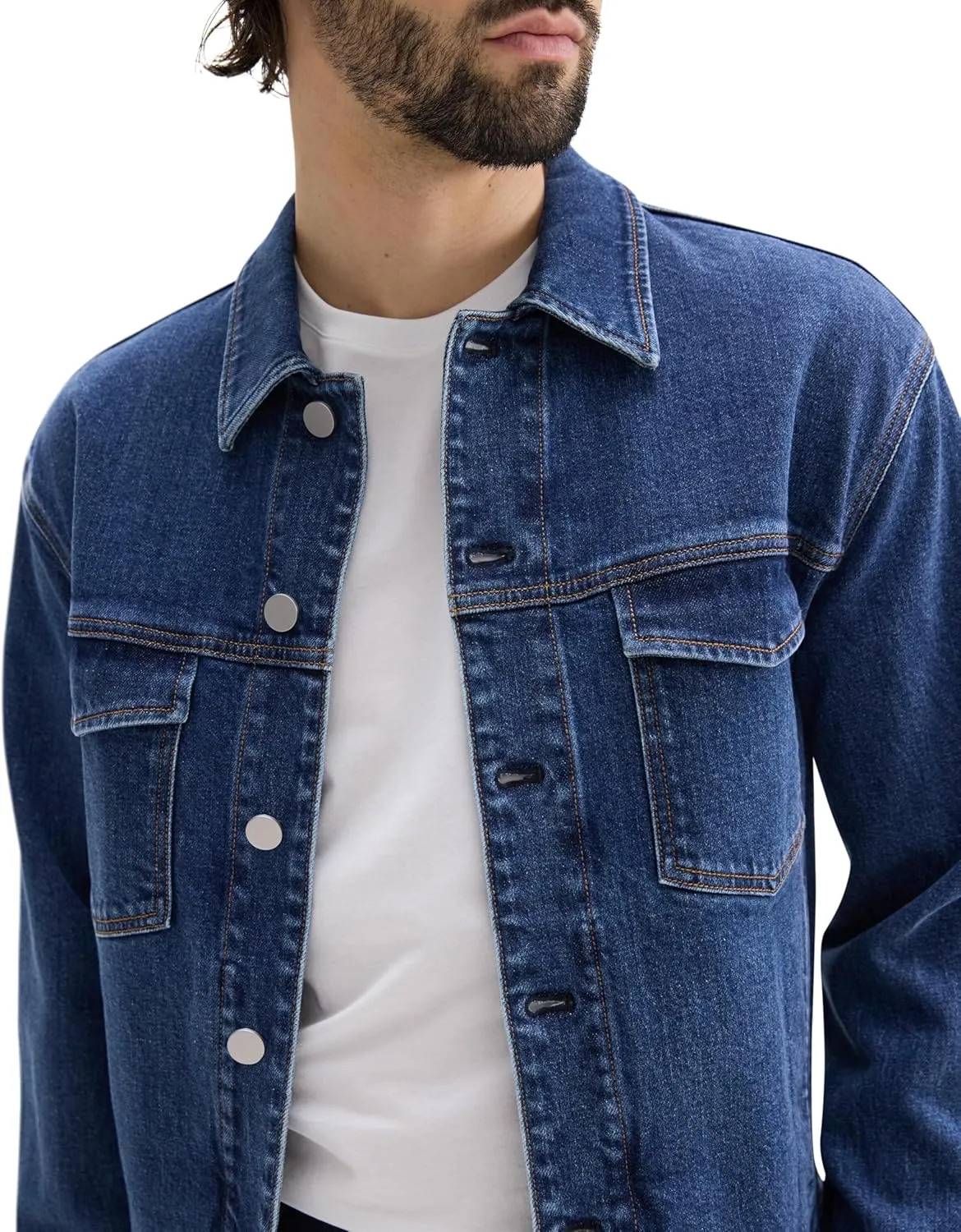 Theory Men's City Trucker Jacket in Denim Beryl