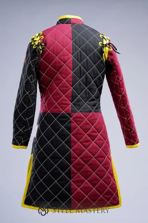Thick Padded Full Sleeves Gambeson Coat Aketon Jacket Armor, Cotton Fabric