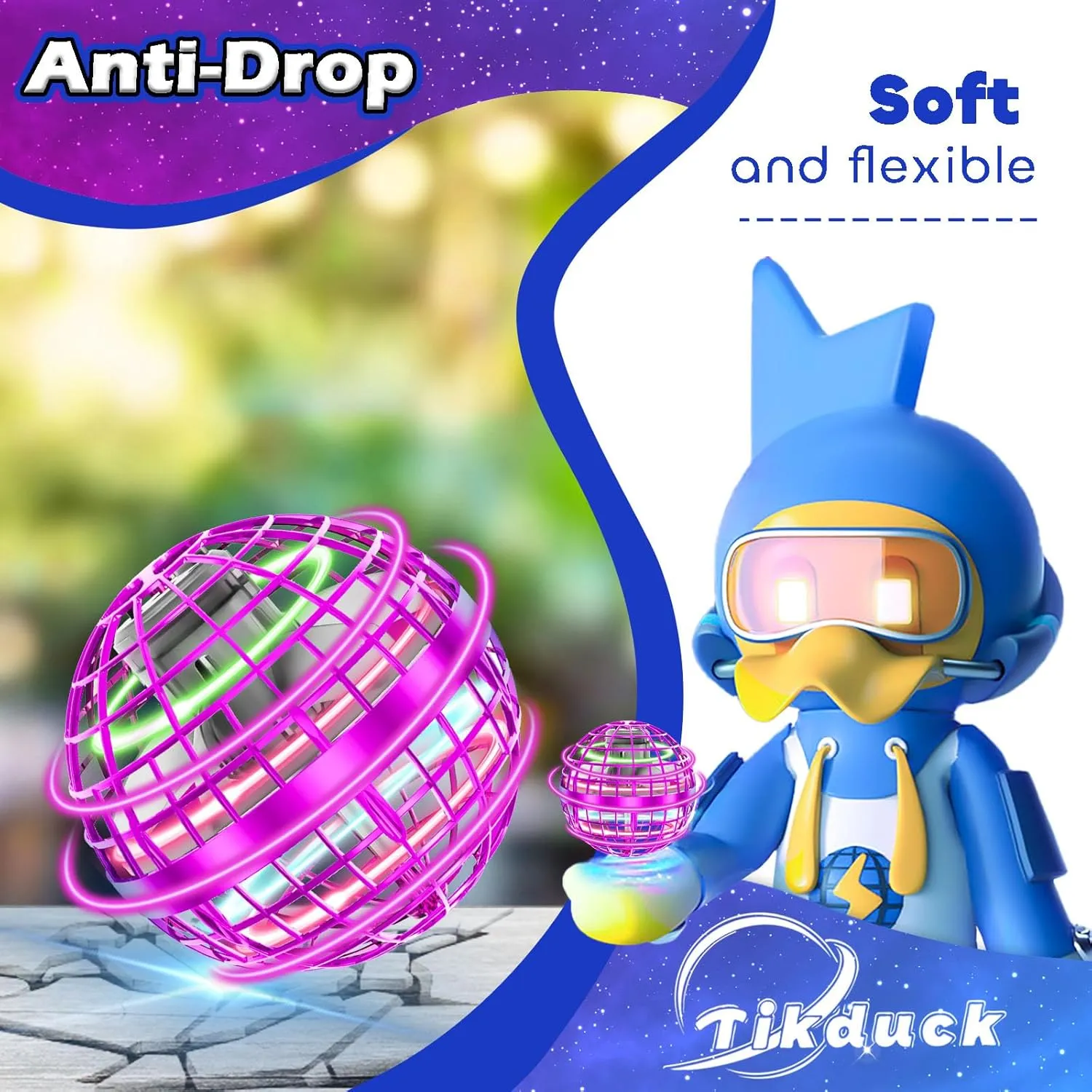 Tikduck Flying Orb Ball 2024 Toys Soaring Hover Boomerang Spinner Hand Controlled Mini Drone Cosmic Globe Spinning Kids Outdoor Fly Toy Birthday Gift Cool Stuff for Boys Girls 6 7 8 9 10  Year Old