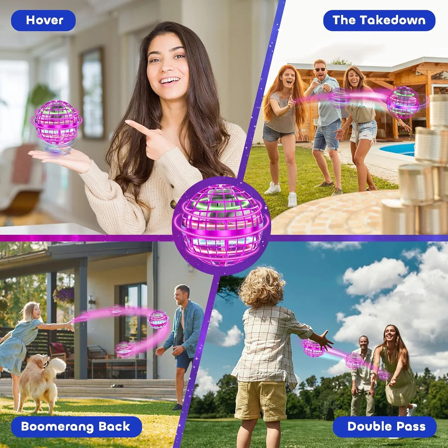 Tikduck Flying Orb Ball 2024 Toys Soaring Hover Boomerang Spinner Hand Controlled Mini Drone Cosmic Globe Spinning Kids Outdoor Fly Toy Birthday Gift Cool Stuff for Boys Girls 6 7 8 9 10  Year Old