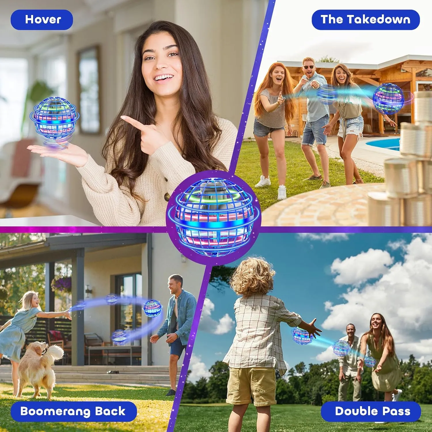 Tikduck Flying Orb Ball 2025 Toys Soaring Hover Boomerang Spinner Hand Controlled Mini Drone Cosmic Globe Spinning Kids Adults Outdoor Birthday Gift Cool Stuff for Boys Girls 6 7 8 9 10  Year Old