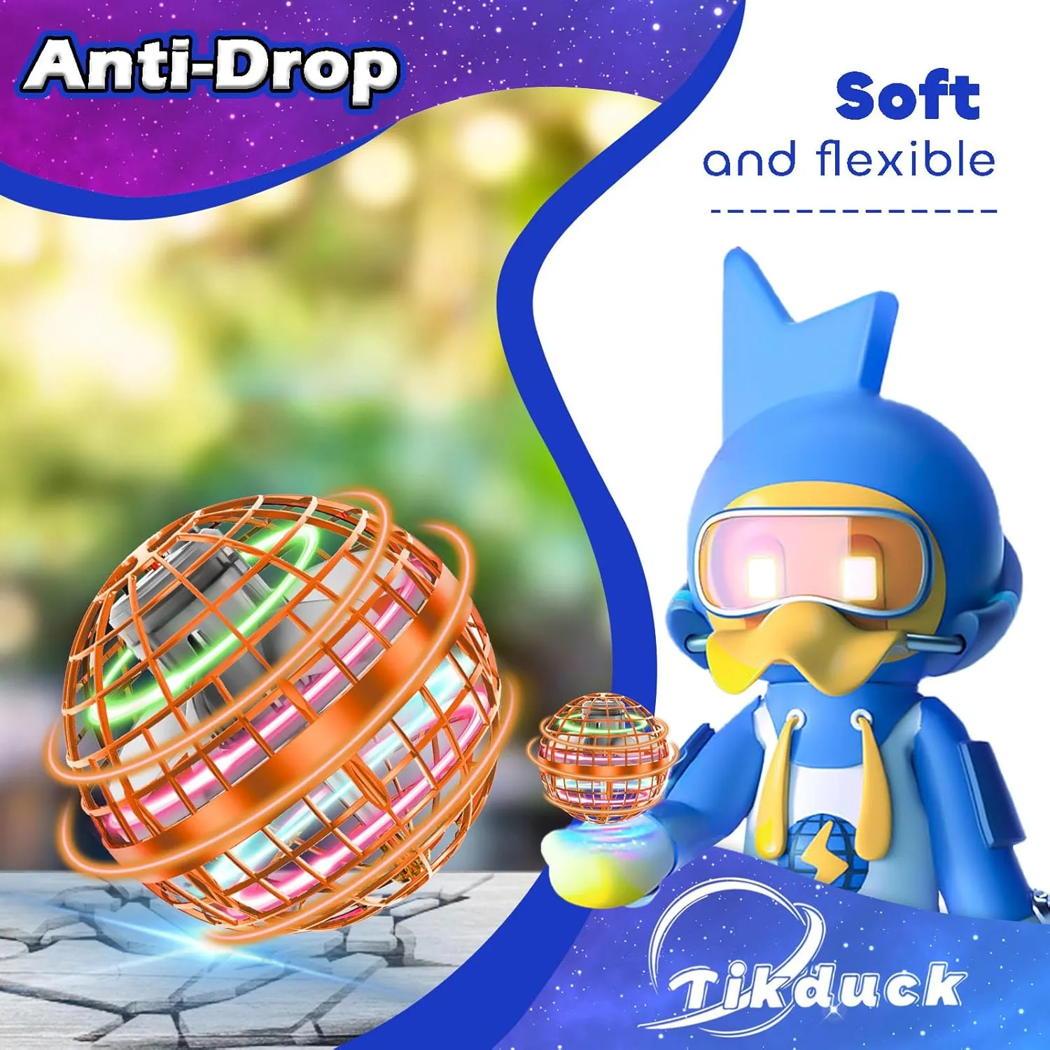 Tikduck Flying Orb Ball 2025 Toys Soaring Hover Boomerang Spinner Hand Controlled Mini Drone Cosmic Globe Spinning Kids Outdoor Fly Toy Birthday Gift Cool Stuff for Boys Girls 6 7 8 9 10  Year Old