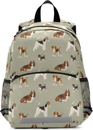 Toddler Backpack Bloodhound Beagle Dog Mini School Bag Boys/Girls Cute Small Schoolbag Kindergarten Pre School Bags with Chest Strap