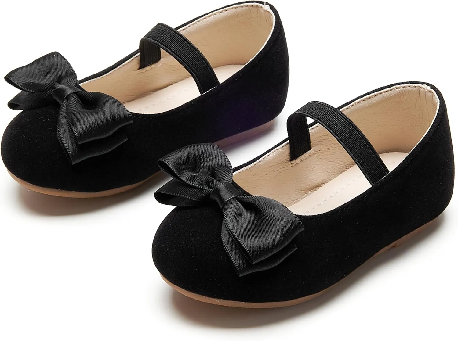 Toddler Flower Girl Dress Shoes - Little Girl Ballet Flats Bow Wedding Party