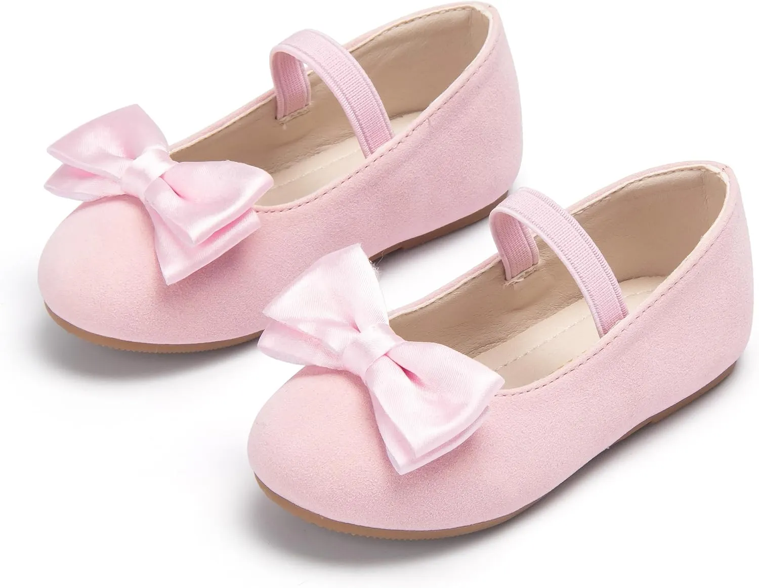 Toddler Flower Girl Dress Shoes - Little Girl Ballet Flats Bow Wedding Party