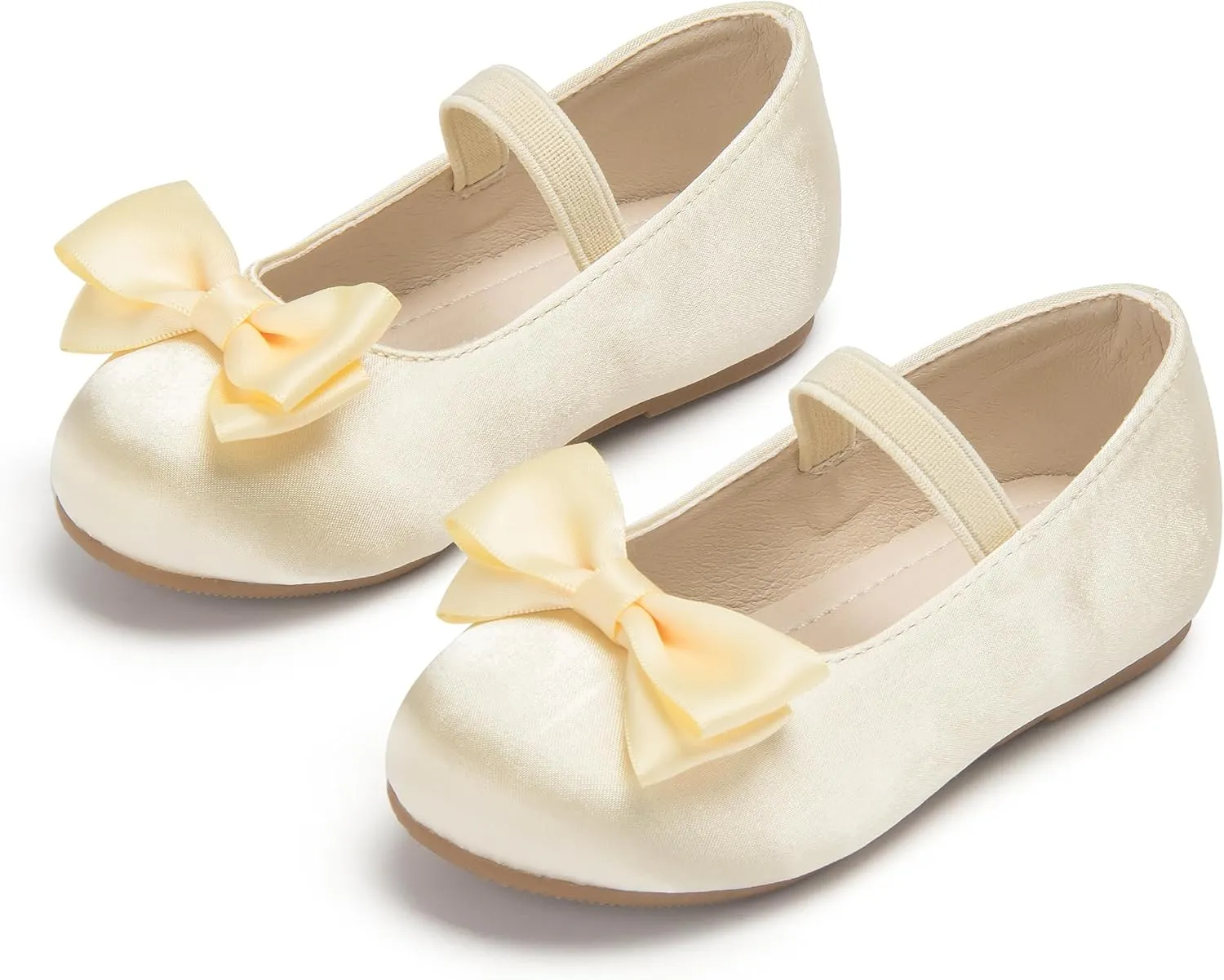 Toddler Flower Girl Dress Shoes - Little Girl Ballet Flats Bow Wedding Party