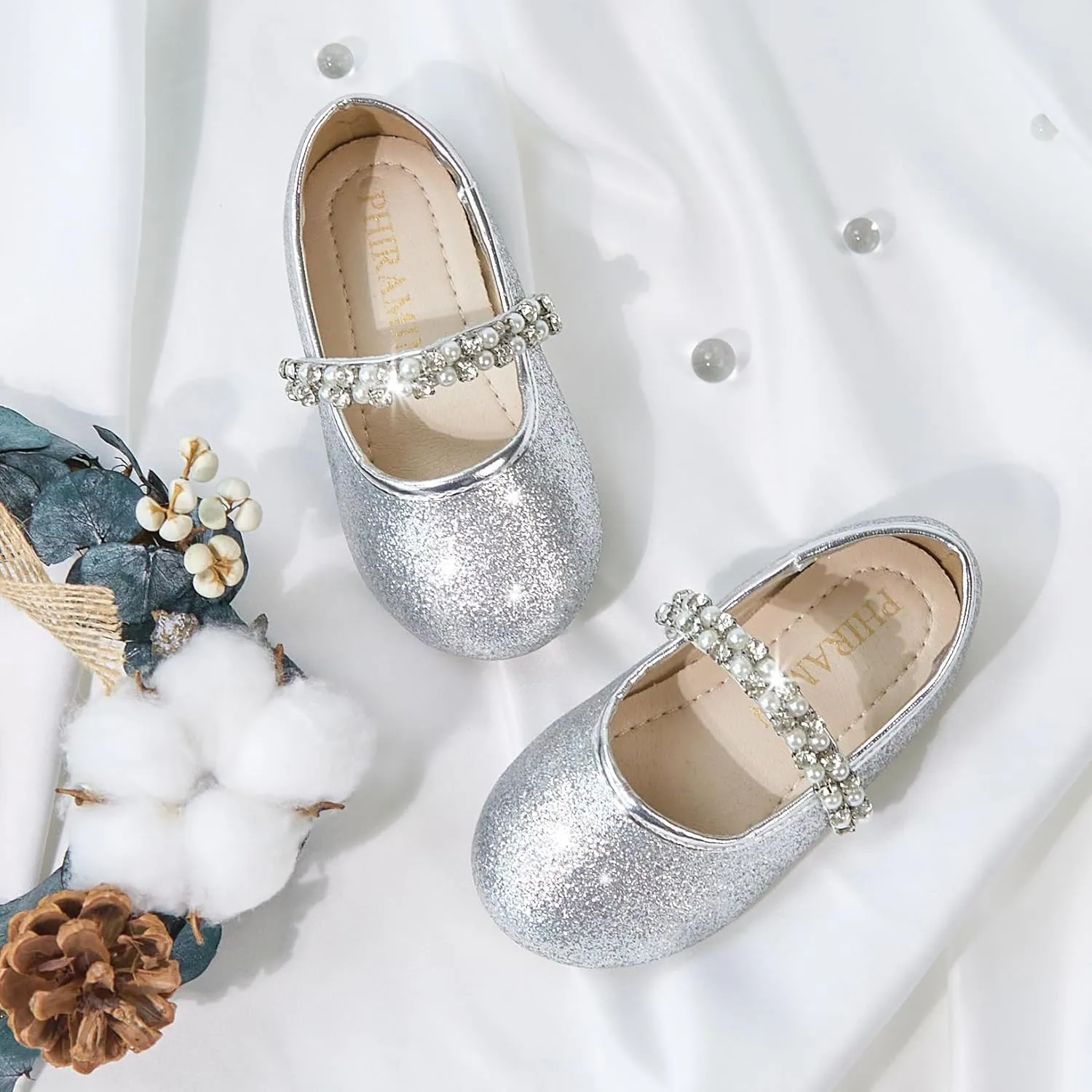 Toddler Flower Girl Dress Shoes - Little Girl Ballet Flats for Wedding Party
