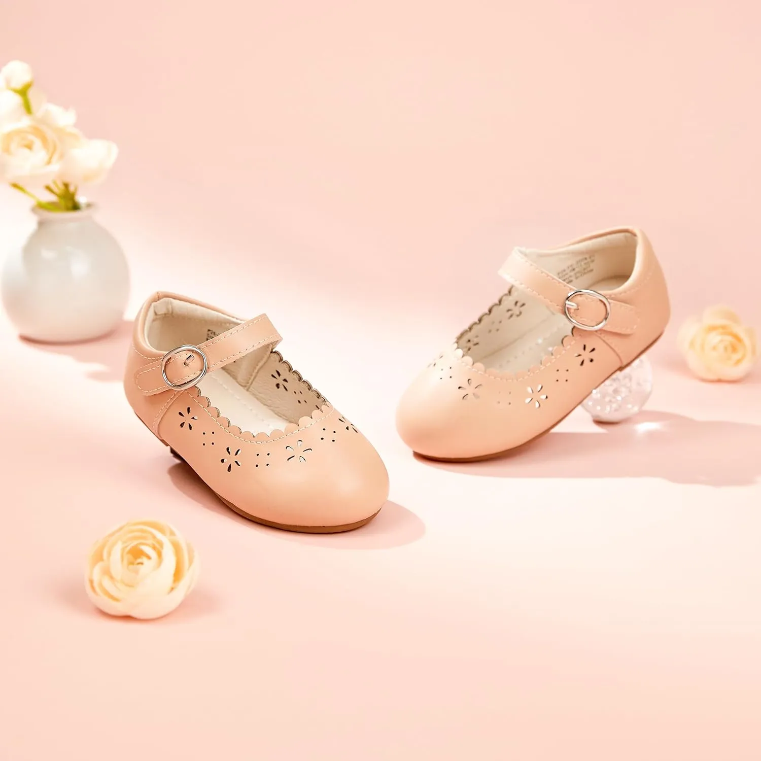 Toddler Flower Girl Dress Shoes - Little Girl Mary Janes Flats Wedding