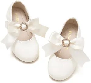 Toddler Flower Girl Dress Shoes - Little Girl Mary Janes Flats Wedding