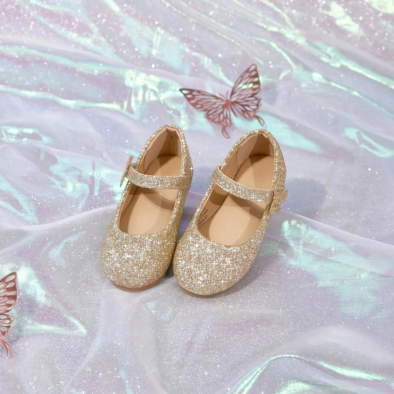 Toddler Flower Girl Dress Shoes - Little Girl Mary Janes Flats Wedding