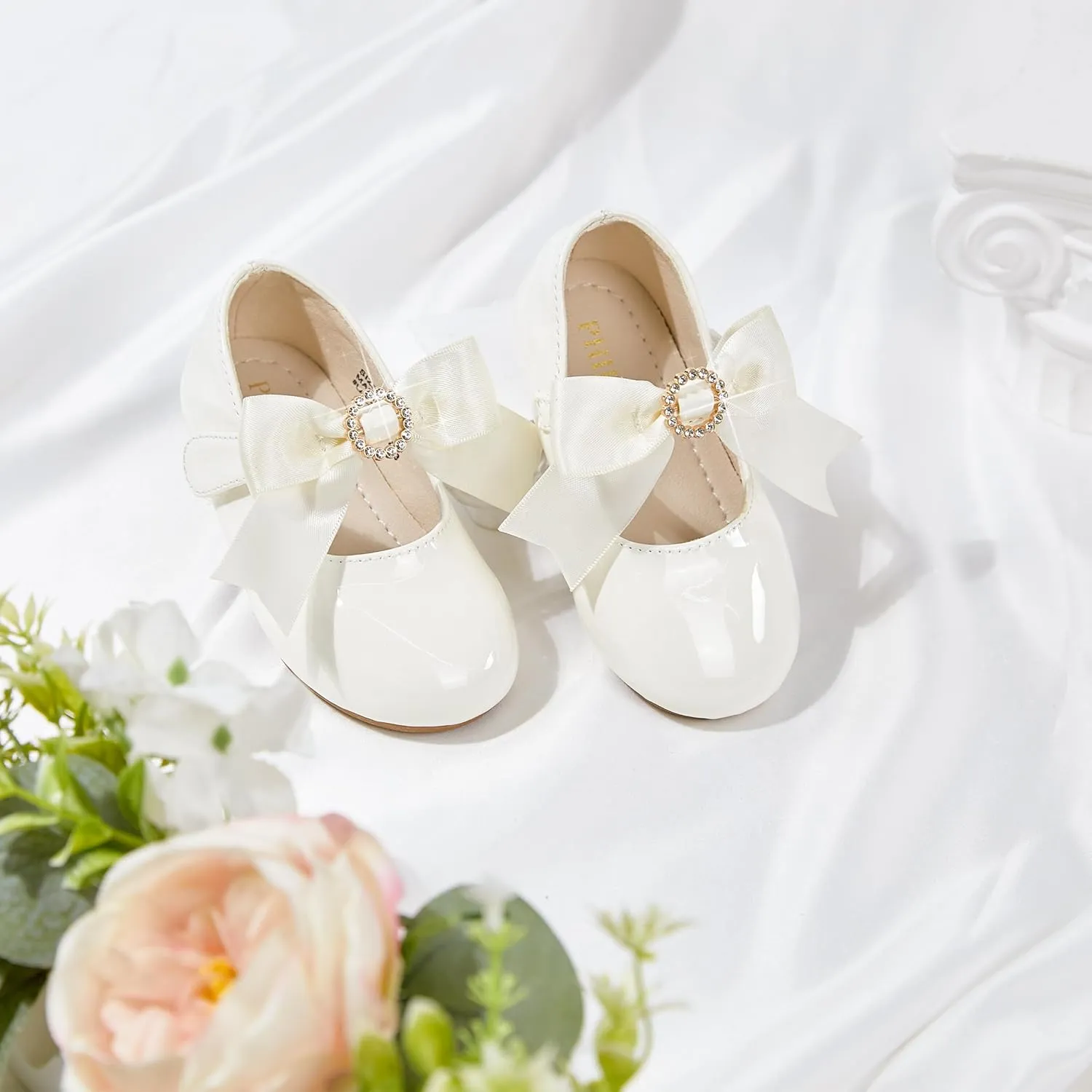 Toddler Flower Girl Dress Shoes - Little Girl Mary Janes Flats Wedding