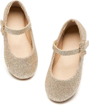 Toddler Flower Girl Dress Shoes - Little Girl Mary Janes Flats Wedding
