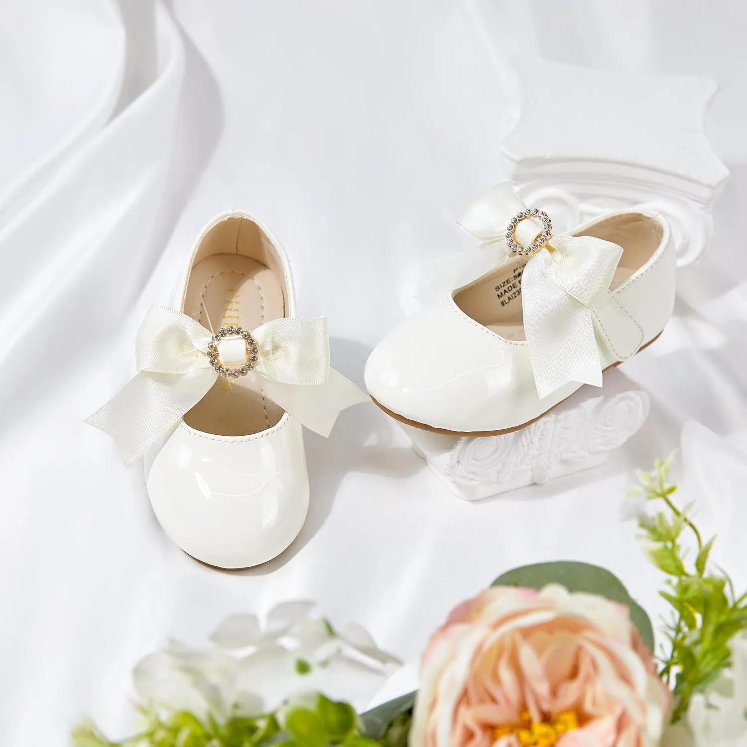 Toddler Flower Girl Dress Shoes - Little Girl Mary Janes Flats Wedding