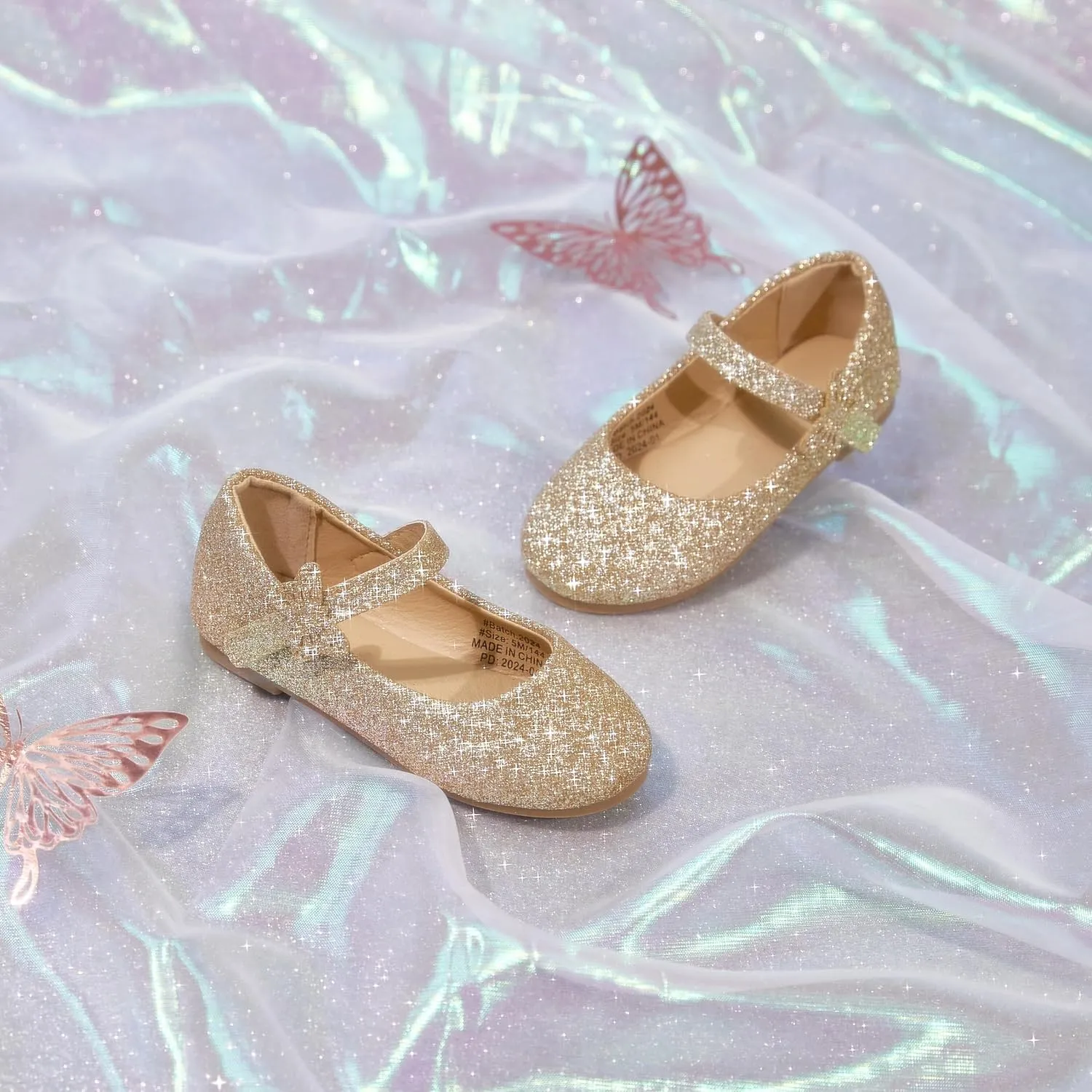 Toddler Flower Girl Dress Shoes - Little Girl Mary Janes Flats Wedding