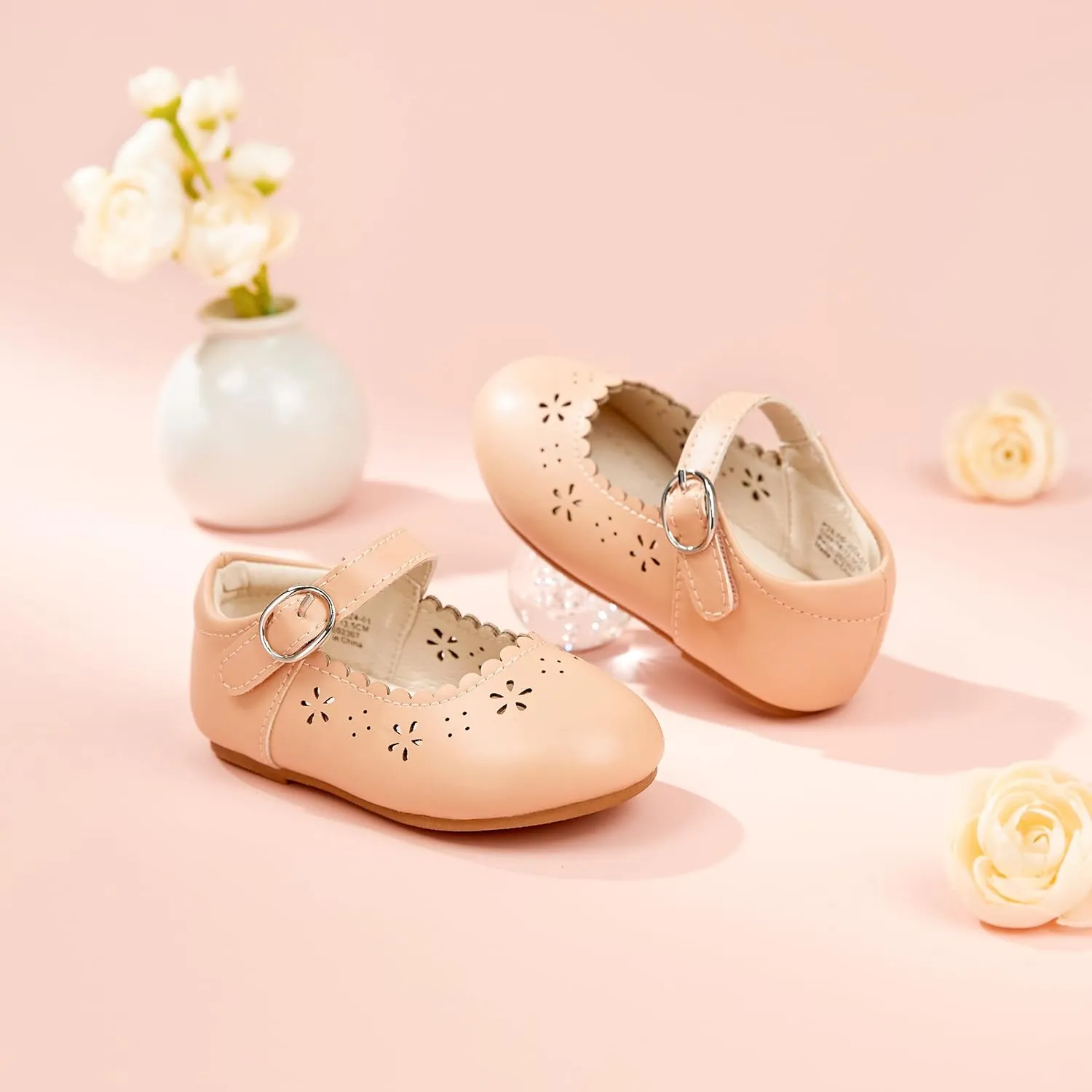 Toddler Flower Girl Dress Shoes - Little Girl Mary Janes Flats Wedding