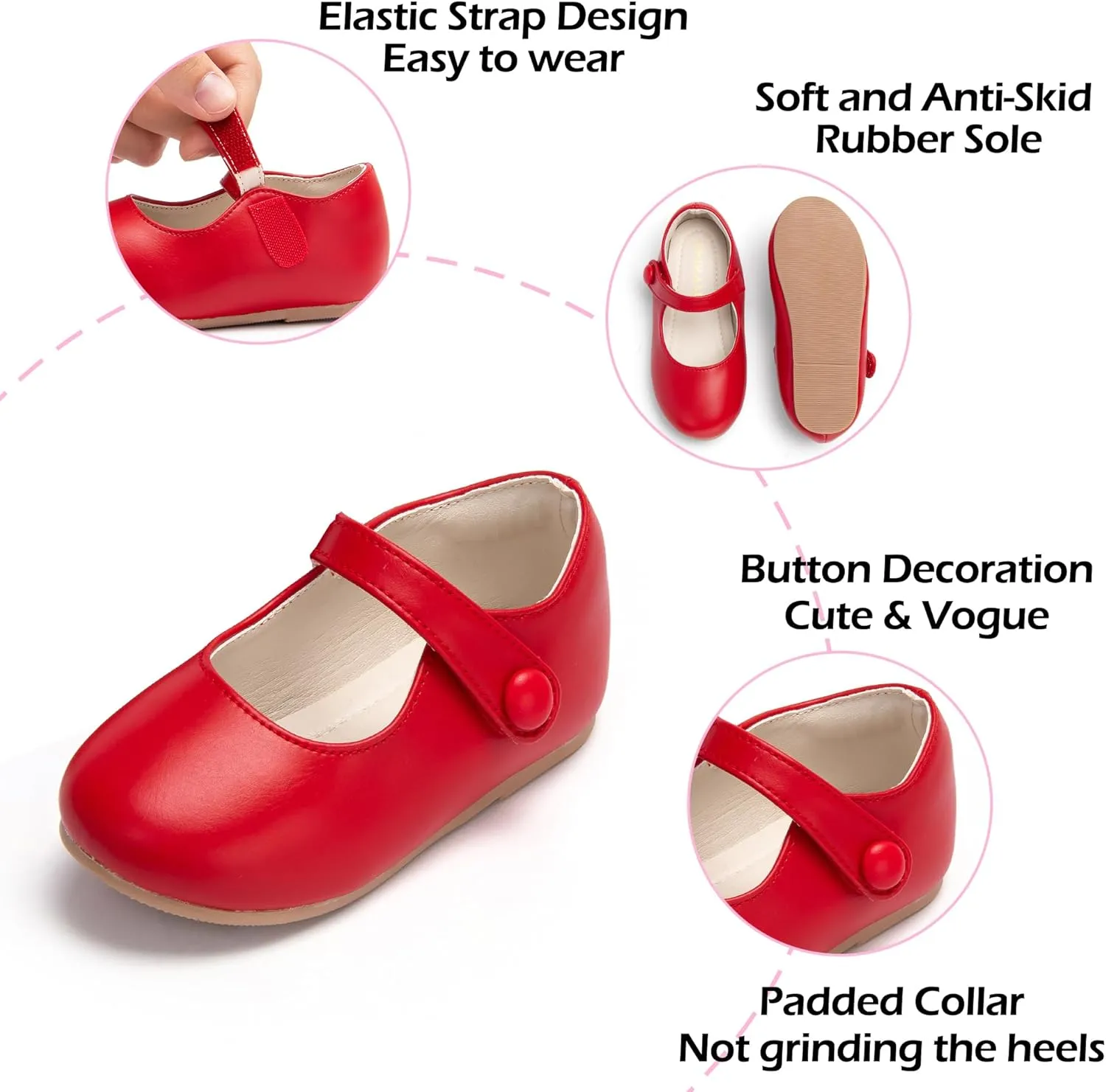 Toddler Flower Girl Dress Shoes - Little Girl Mary Janes for Wedding Party