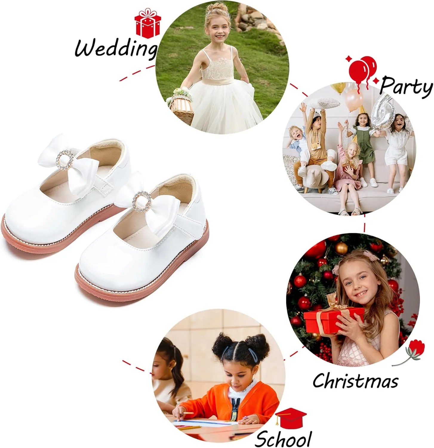 Toddler Girl Mary Jane Dress Oxford Shoes-Little Girl School Uniform Shoes for Wedding Party