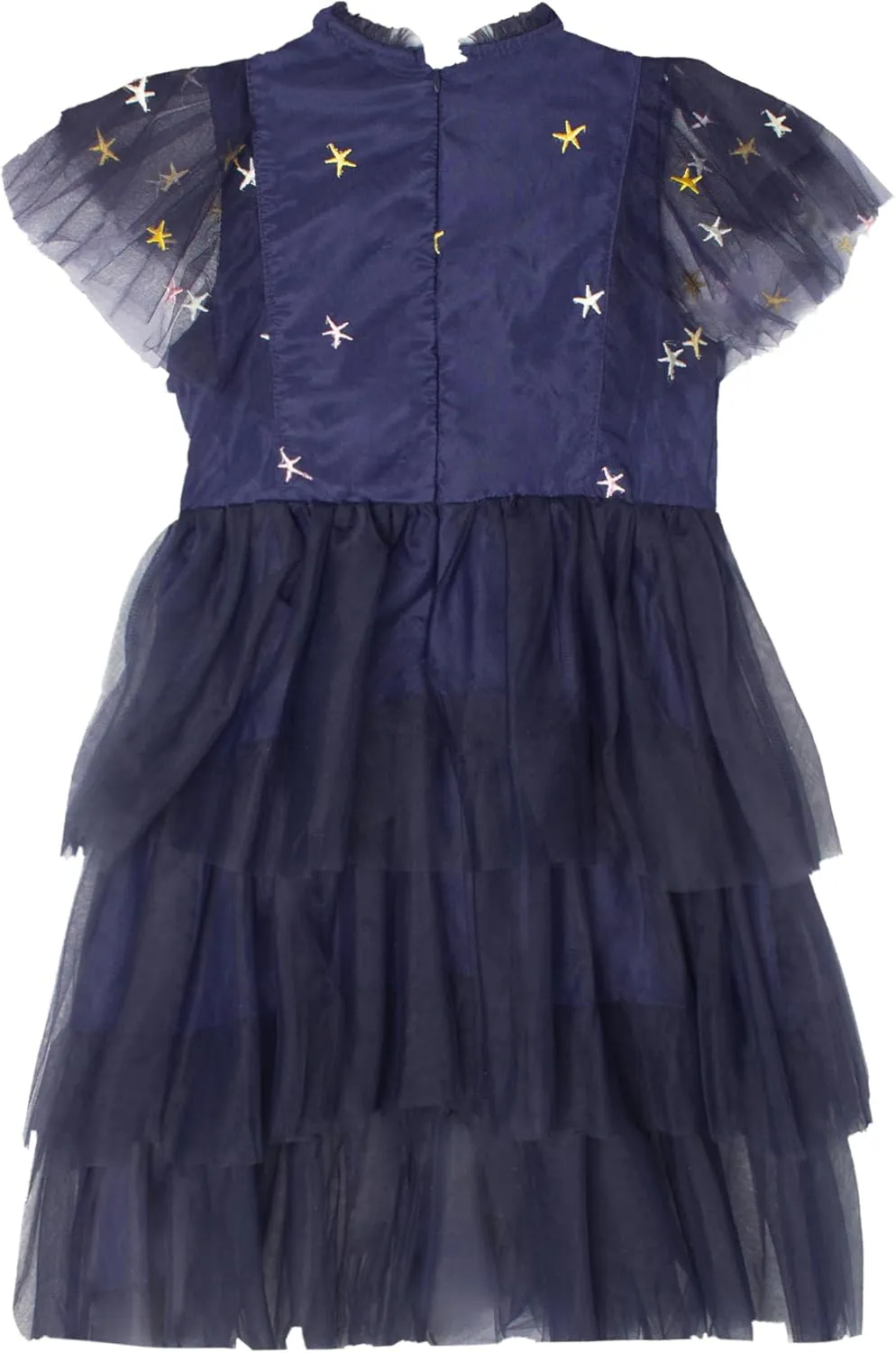 Toddler Girls Dresses Casual Back School Sleeveless Cross Straps Cutout Lined Elastic Waist Pattern Applique
