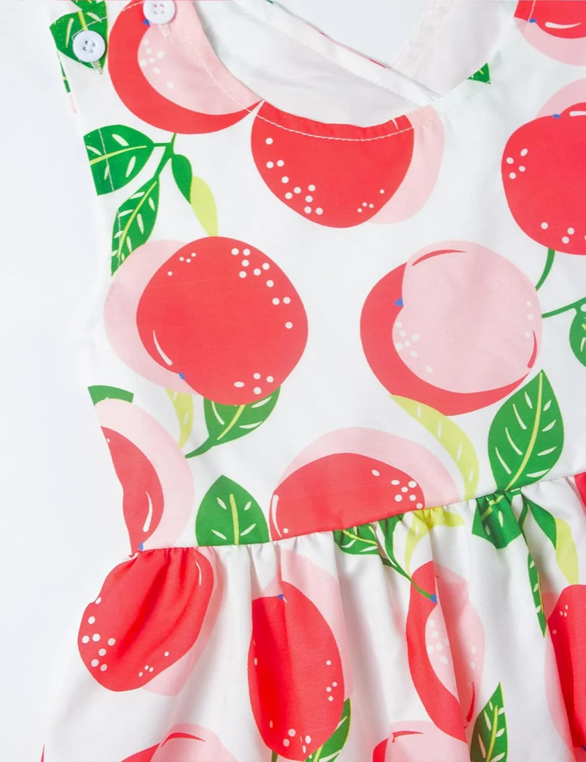 Toddler Girls Dresses Casual Back School Sleeveless Cross Straps Cutout Lined Elastic Waist Pattern Applique