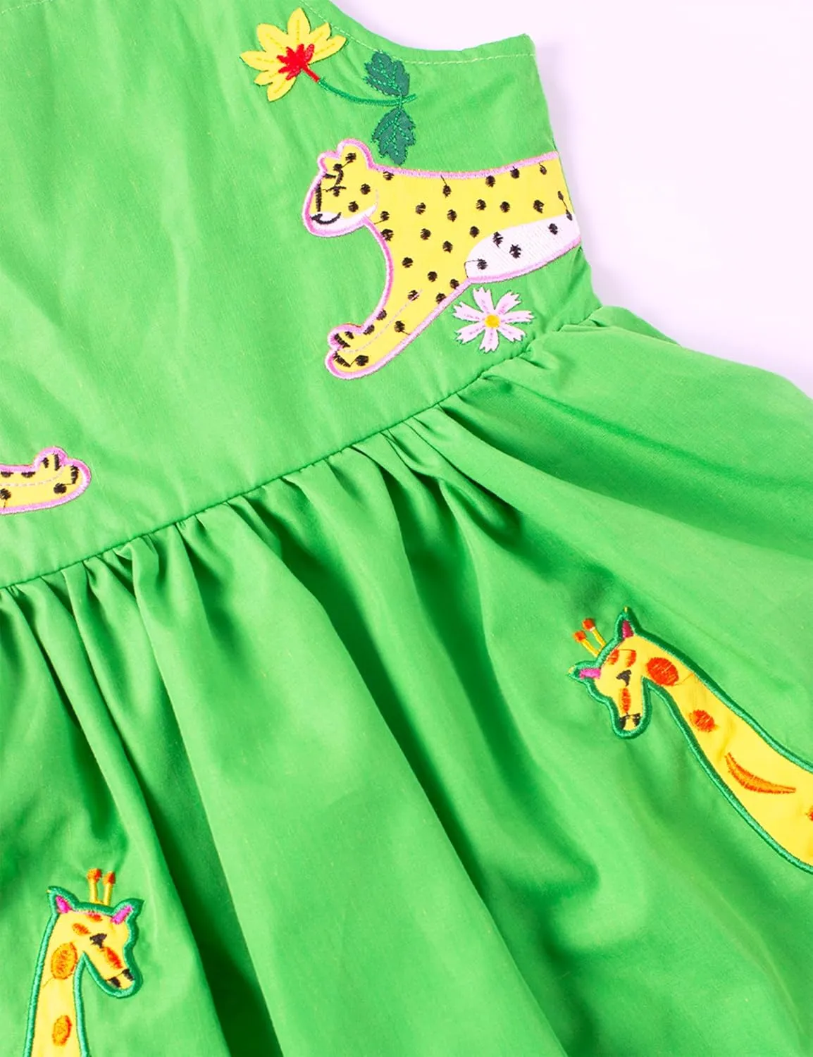 Toddler Girls Dresses Casual Back School Sleeveless Cross Straps Cutout Lined Elastic Waist Pattern Applique