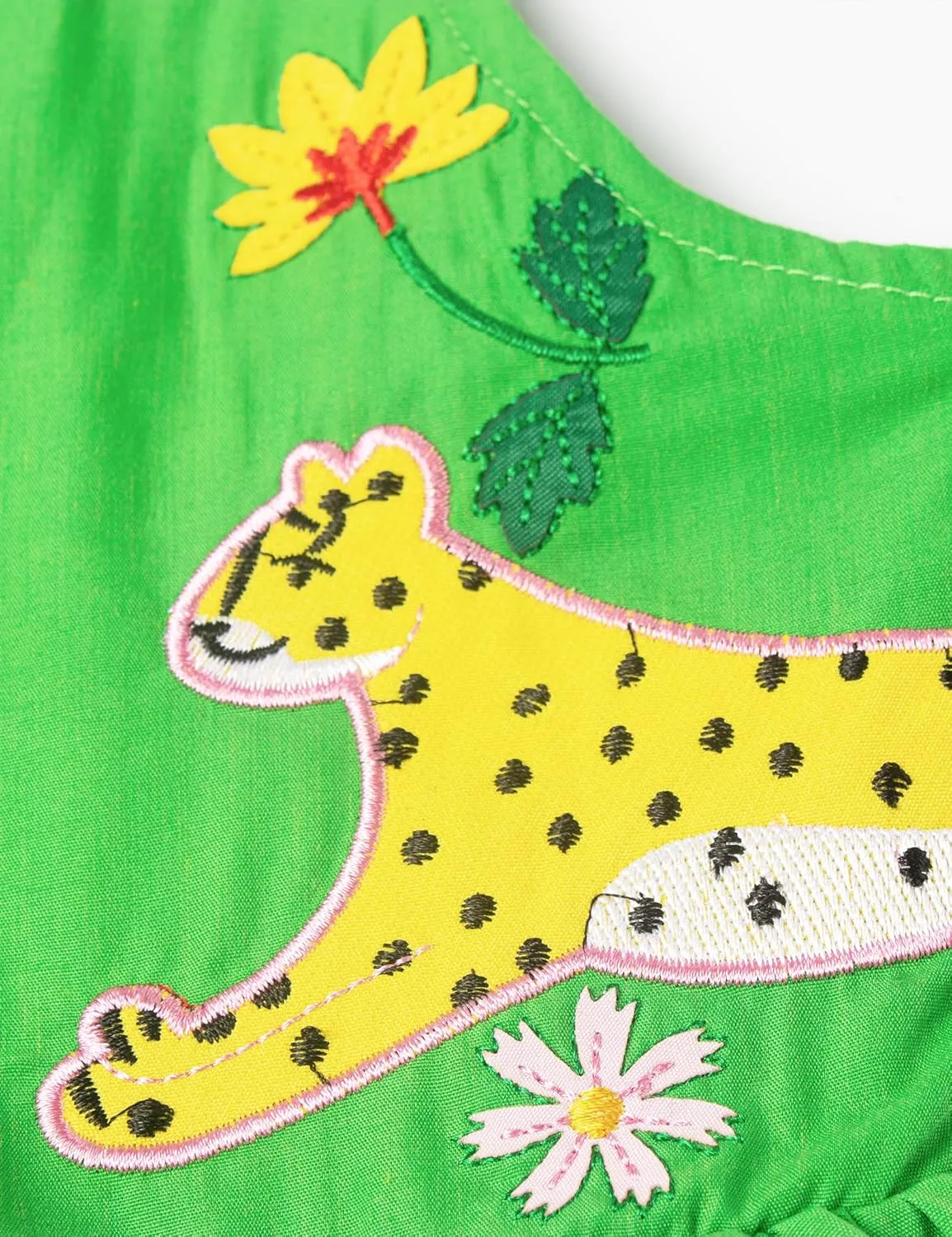 Toddler Girls Dresses Casual Back School Sleeveless Cross Straps Cutout Lined Elastic Waist Pattern Applique