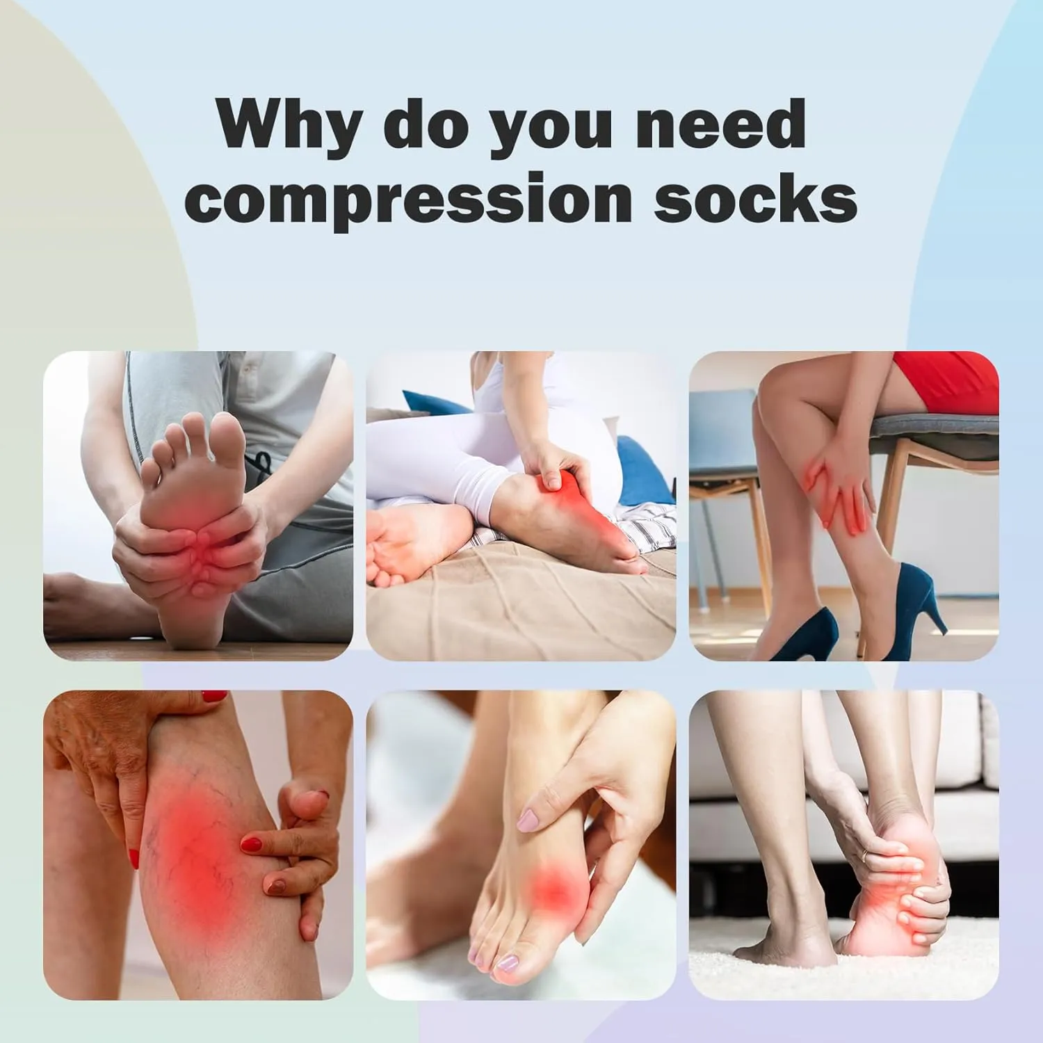 Toe Socks Compression Socks for Women & Men Knee High Socks Graduated Support for Running,Nurses,Flight