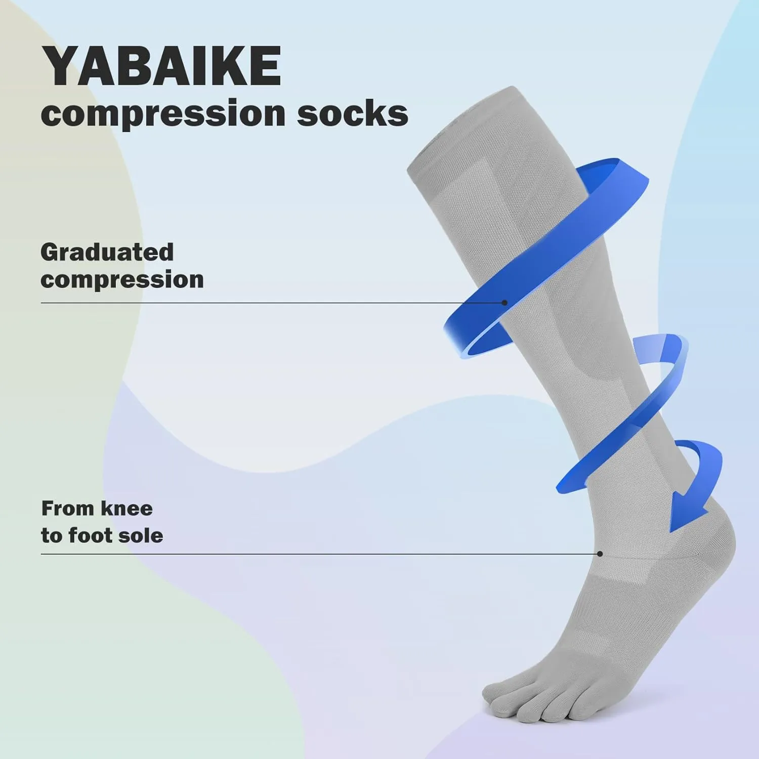 Toe Socks Compression Socks for Women & Men Knee High Socks Graduated Support for Running,Nurses,Flight