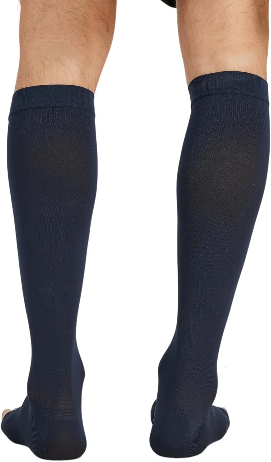 TOFLY® Compression Stockings (Pair), Graduated Compression 20-30mmHg, Opaque, Unisex, Open Toe Knee High Compression Socks for Varicose Veins, Edema, Shin Splints, Nursing, Travel, Navy Blue XL