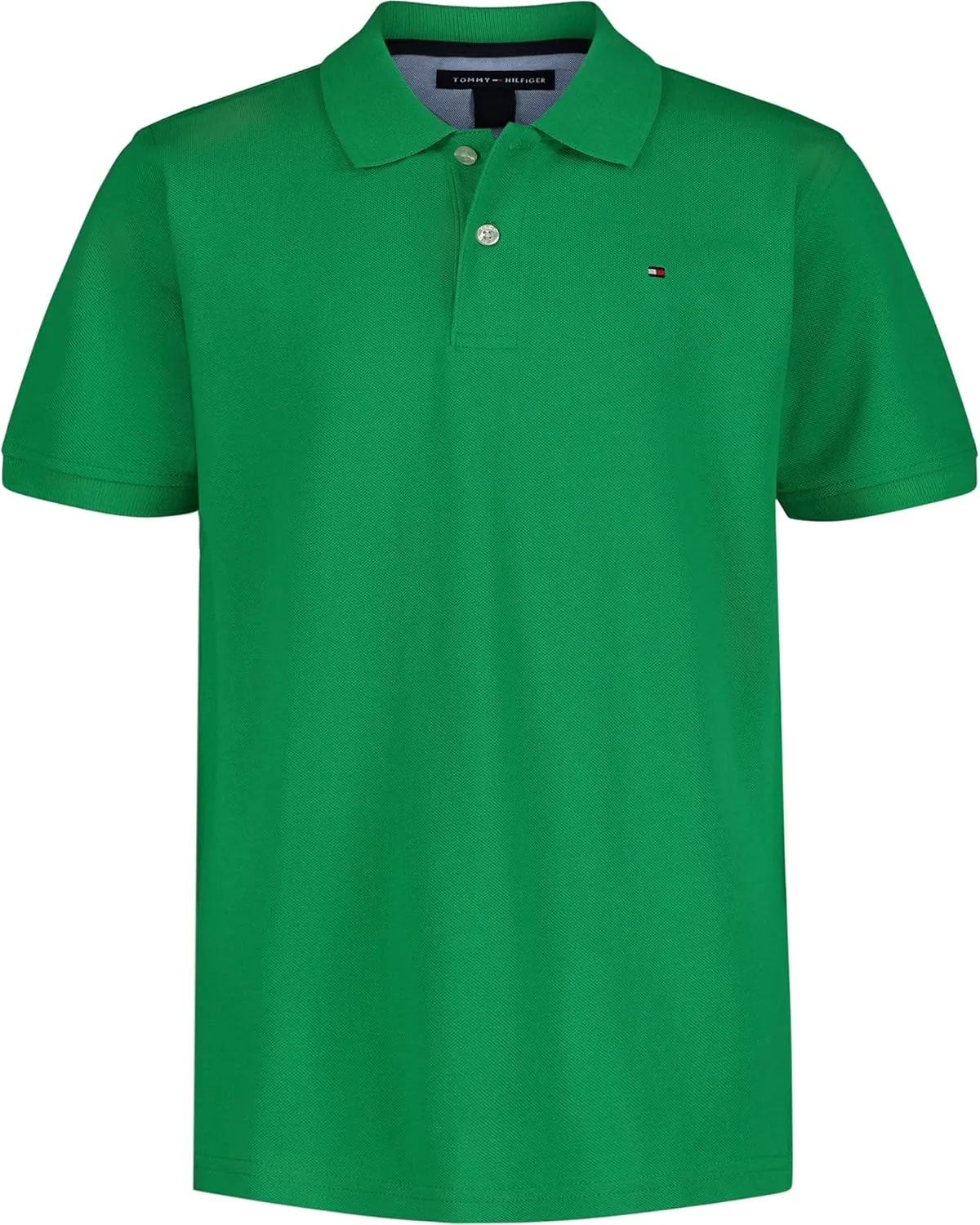 Tommy Hilfiger Boys' Short Sleeve Pique Ivy Polo Shirt, Button Closure, Soft & Comfortable