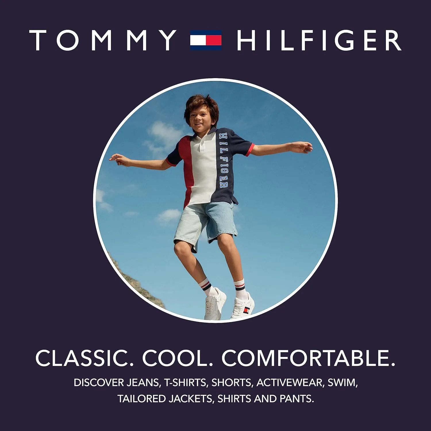 Tommy Hilfiger Boys' Short Sleeve Pique Ivy Polo Shirt, Button Closure, Soft & Comfortable