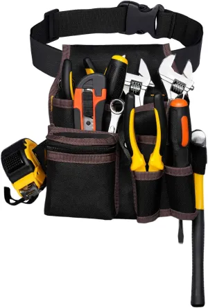 Tools Pouch with Adjustable Belt, Durable Utility Tool Holder for Craftsmen, Electricians, and Handymen, Versatile Organizer with Multiple Pockets and Tool Slots