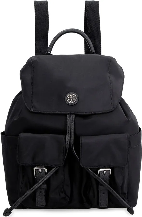 TORY BURCH VIRGINIA FLAP NYLON & LEATHER BACKPACK
