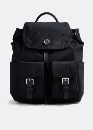 TORY BURCH VIRGINIA FLAP NYLON & LEATHER BACKPACK