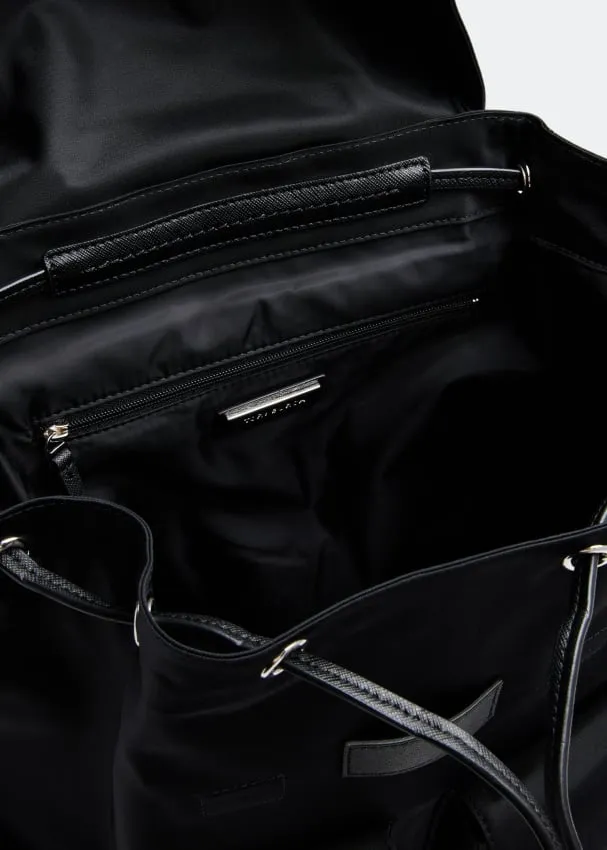 TORY BURCH VIRGINIA FLAP NYLON & LEATHER BACKPACK