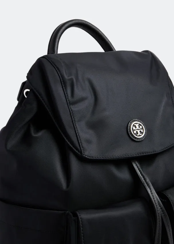 TORY BURCH VIRGINIA FLAP NYLON & LEATHER BACKPACK