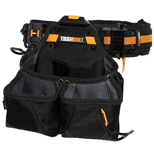 ToughBuilt - Pro Framer Tool Belt Set - 3-Piece, Includes 1 Pouch, Padded Belt, Heavy Duty, Deluxe Premium Quality, Durable - 10 Pockets, Hammer Loop, Patented ClipTech Hubs (TB-CT-102-3)