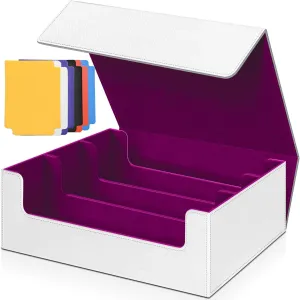 Trading Card Storage Box for MTG Cards, 1800  PU Leather Card Deck Box, Magnetic Closure Card Deck Case Organizer Box Card Holder Fits for Game Sports Cards