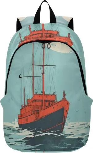 Travel Backpack for Men Laptop Bag Work Fashion Design Daypack Steamship Large Lightweight Outdoor Casual